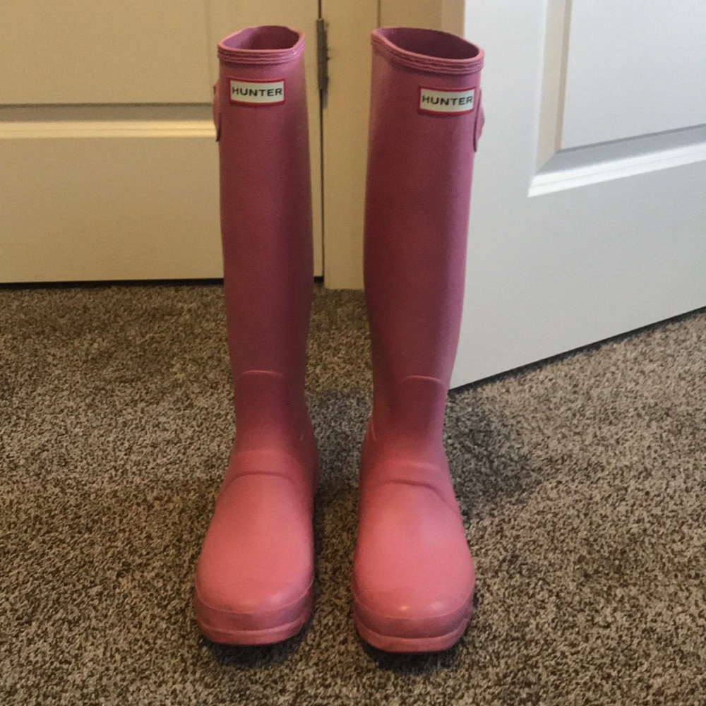 Light Pink Matte Hunter Tall Rainboots